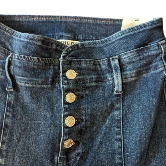 Free People After Dark Mid Rise Flare exposed fly front denim jeans NWT W27 L33 - Picture 5 of 12